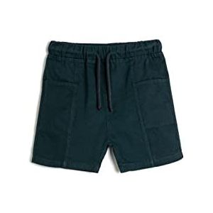 Koton Babyboys Trekkoord Elastische Tailleband Gedrukt Detail Zakken Katoenen Shorts, marineblauw (707), 12-18 Maanden