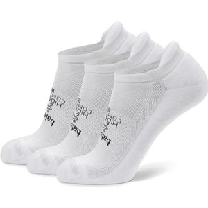Balega Hidden Comfort Performance No Show Athletic hardloopsokken voor mannen en vrouwen (3-pack), Wit, Medium