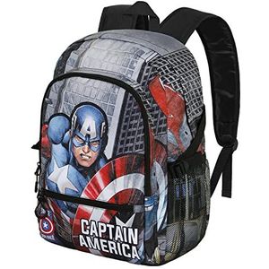 Captain America Defender-Fan Fight Rugzak 2.0, Zwart, Zwart, Eén maat, FAN Fight Rugzak 2.0 Defender