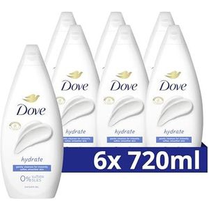 Dove Essential Care Hydrate Verzorgende Douchegel, transformeert zelfs de meest droge huid - 6 x 720 ml - Voordeelverpakking