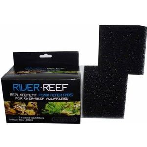Interpet Vervangend filterschuim voor het River Reef BioReef 94L aquarium, set bevat 2 grove filterschuimen
