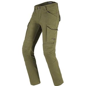SPIDI, Pathfinder Cargo, militaire kleur, maat 38, motorbroek voor heren met Warrior kniebescherming inclusief, slim fit, elastische en duurzame motorbroek, Groen legergroen, Eén maat