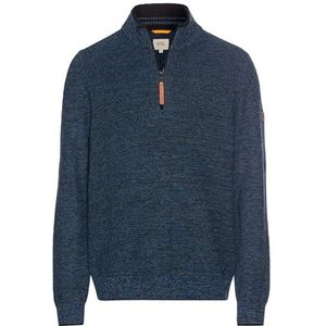 camel active Fijn gebreide trui van katoenmix, donkerblauw, S