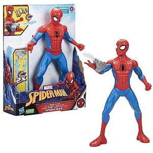 Spider-Man Marvel Spider-Man Thwip actiefiguur, 33cm schaal actiefiguur, superheldenspeelgoed voor kinderen, vanaf 5 jaar, inclusief webblaster-accessoires