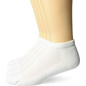 Jefferies Socks mens Coolmax Half Cushion Sport Low Cut No Show 4 Pack Casual Sock, White, Shoe Size 9-12 US