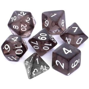 REBEL RPG Dobbelstenen Set - Kristal - Zwart