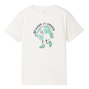 TOM TAILOR T-shirt voor jongens, 12906 - Wool White, 92/98 cm