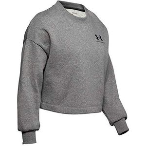 Under Armour UA Rival Fleece Graphic LC Crew, Gitgrijs Medium Heather (011)/Zwart, L