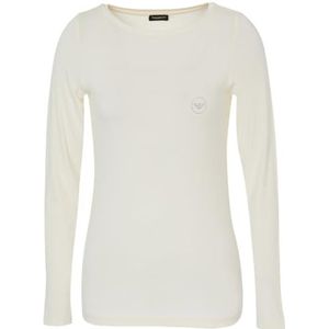 Emporio Armani Dames Dames Dames Fluid Viscose T-Shirt, Pale Cream, L