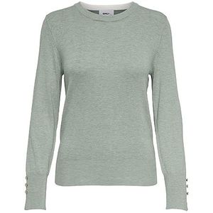 ONLY Dames ONLJULIE Life LS Detail O-hals CC KNT pullover, Lily Pad/Detail:Melange, XL