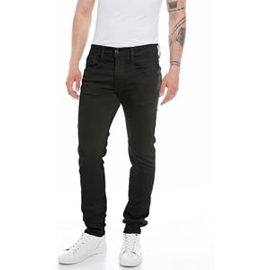 Replay Anbass Slim-Fit Hyperflex herenjeans met stretch, Zwart 098, 34W / 30L