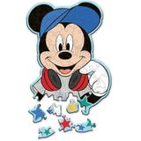 Trefl – Houten Contourenpuzzels: Disney, Mickey Mouse: De wereld van Mickey – 50 Stukjes, Wood Craft Junior, Onregelmatige vormen, 10 Figuren, Moderne puzzel, Leuk voor kinderen vanaf 5 jaar