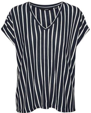 VERO MODA - Gestreept T-shirt - Blauw - Polyester