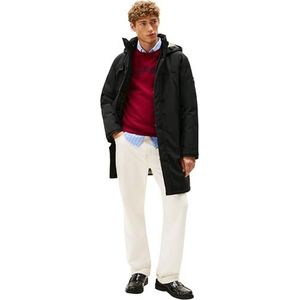 Tommy Hilfiger - Functionele Lange Jas - Effen - Regular Fit - Heren - Met Capuchon