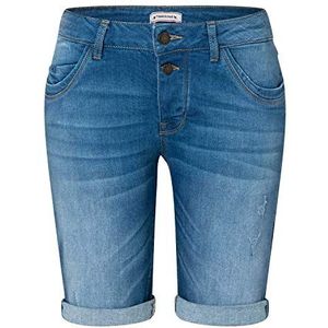 Timezone Dames Jeans Short NaliTZ - Slim Fit - Blauw - Opal Blue Wash W24-W33 Bermuda Stretch Katoen, Opaal Blue Wash 3485, 32 NL