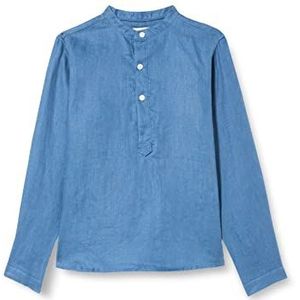 Gocco bakkershemd linnen kinderen, Medium Blauw, 6 jaar