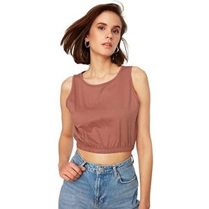 TRENDYOL Gebreid atleet T-shirt voor dames, bruin, XS