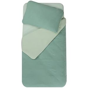 DOMIVA - Beddengoed 100 x 140 cm + kussensloop 40 x 60 cm, saffine/groen/grijs