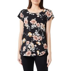 ONLY Onlnova Life Lux S/S Top AOP blouse voor dames, Zwart//Aop:ay New Rosie Blossom, 36