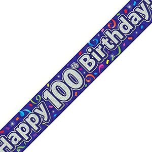 Oaktree Ltd Happy 100th Verjaardag Banner, Foil Navy, 270 x 12 x 0,1 cm