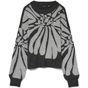 VERO MODA Vmtari Shine Ls O-Neck Pullover Boo, dark grey melange, XL