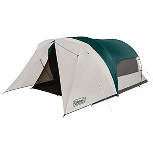 Coleman Cabine campingtent met afgeschermde veranda, weerbestendige tent voor 4/6 personen met afgesloten afgeschermde veranda-optie, inclusief regenvlieg, draagtas, extra opslag en 10 minuten