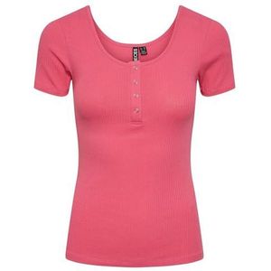 Pieces T-shirt Pckitte Ss Top Noos 17101439 Hot Pink Dames