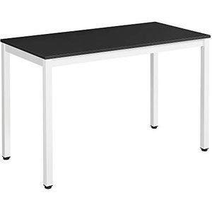 SONGMICS VASAGLE Escanoo computertafel voor op kantoor, eettafel, 120 x 60 x 76 cm, zwart, wit, LWD64B