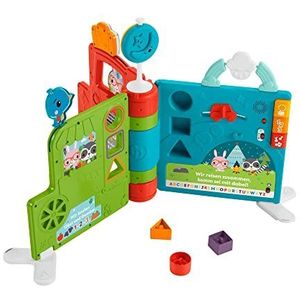 Fisher-Price HCL07 - Enorme zit- en sta-ervaringsboek, elektronisch educatief speelgoed en activiteitencentrum voor baby's en peuters, babyspeelgoed vanaf 6 maanden