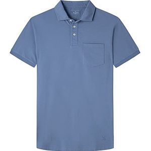 Hackett London GMT Dye Pocket Poloshirt voor heren, 5e land Blauw, XS