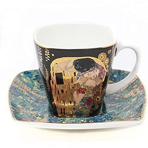 Goebel 66884727 Espressomop met schotel De Kus van Gustav Klimt