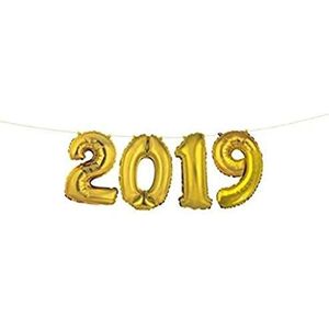 Unieke Party 53695-14"" Foil Goud 2019 Ballon Banner Kit