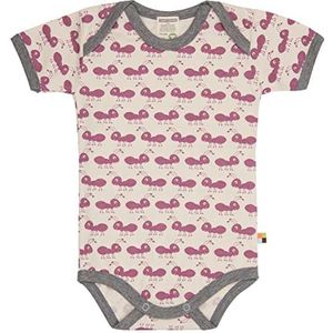 loud + proud Uniseks babybody met korte mouwen en mierenprint, GOTS-gecertificeerd T-shirt, grape, 50/56 cm