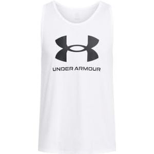Under Armour UA Sportstyle Logo Tanktop, wit/zwart, LG