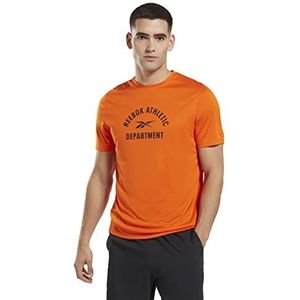 Reebok Heren Trein Grafisch T-Shirt, Oranje, XL, ORANJE, L