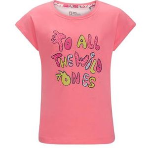 Jack Wolfskin Meisjes Villi T G T-shirt met korte mouwen, roze limonade, 128, roze, citroen, 128 cm