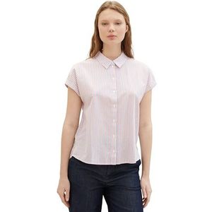 TOM TAILOR Denim Damesblouse, 34879 - Blauw Rood Wit Verticale Streep, XXL