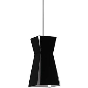 EGLO Valecrosia Hanglamp met 1 vlam industrieel, modern, hanglamp van staal in zwart, wit, eettafellamp, woonkamerlamp hangend met E27-fitting, L x B