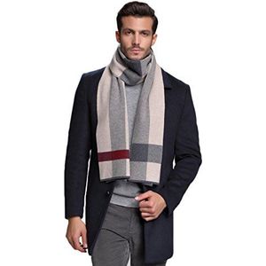 RIONA Winter klassieke kasjmier voelen warm geruite streep Australische wol gebreide sjaal met geschenkdoos