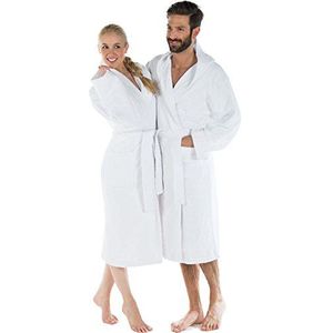 CelinaTex S-XXXL badjas capuchon effen lang opgestikte zakken dames heren unisex warm badstof katoen OEKO-TEX Montana