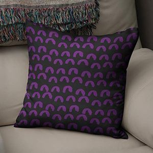 BonaMaison Decoratieve Kussensloop, Paars en zwart Kussenhoezen Bank, Zitkussen, Decoratieve Kussenhoesjes, Kussensloop; Sofa, Slaapkamer, Kantoor, Auto 50x50 Cm - Ontworpen en vervaardigd in Turkije