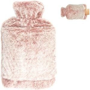 Warmwaterkruik - PVC 1,8 L warmwaterzak met handzak biedt handvoeten warmte en pijn/menstruatiekrampen verlichting - warmwaterflessen met hoes perfect voor vrouwen, senioren en kinderen (roze)