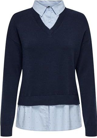 Only - 2-in-1-trui - Night Sky - Regular Fit - Lange Mouwen - V-hals