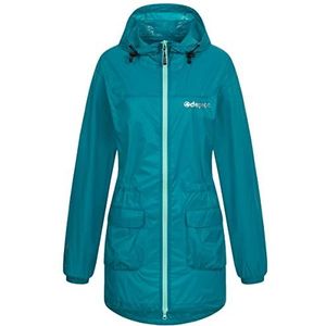 Deproc Active Lynn Regenjas voor dames, met capuchon, waterdicht, weerbestendig, windbreaker, overgangsjas, Aruba Blue., 44