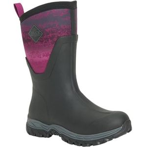 Muck Boots Arctic Sport Mid Regenlaars voor dames, Zwarte Magenta, 43.5 EU