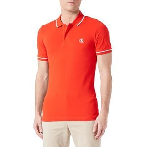 Calvin Klein Jeans Heren Tipping Slim Polo S/S, Vurig Rood, M