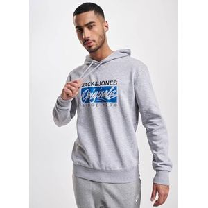 Jack & Jones Jorraces Sweatshirt met capuchon voor heren, Lichtgrijs chinees, L/Tall