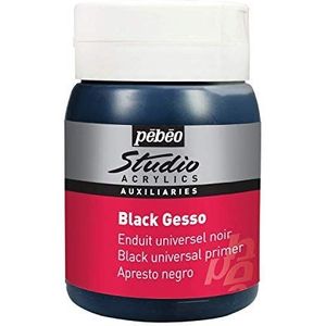 Pébéo Studio acryl 500 ML Gesso zwart, (1 stuk), 500