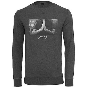 Mister Tee Pray Crewneck Sweatshirt voor heren, antraciet, S