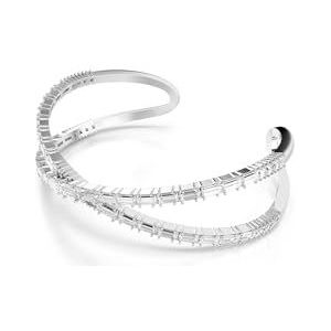 Swarovski Hyperbola Cuff Armband, Infinity, Wit, Rodium Toplaag